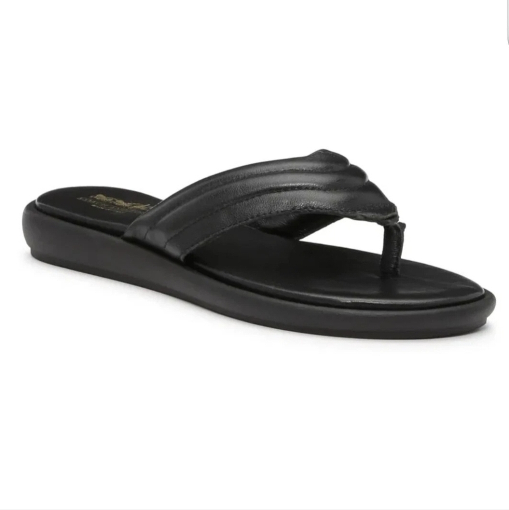 Coach And Four Pernice Women's Sandal Leather Slip On Thong In Black Sz 7 EUC